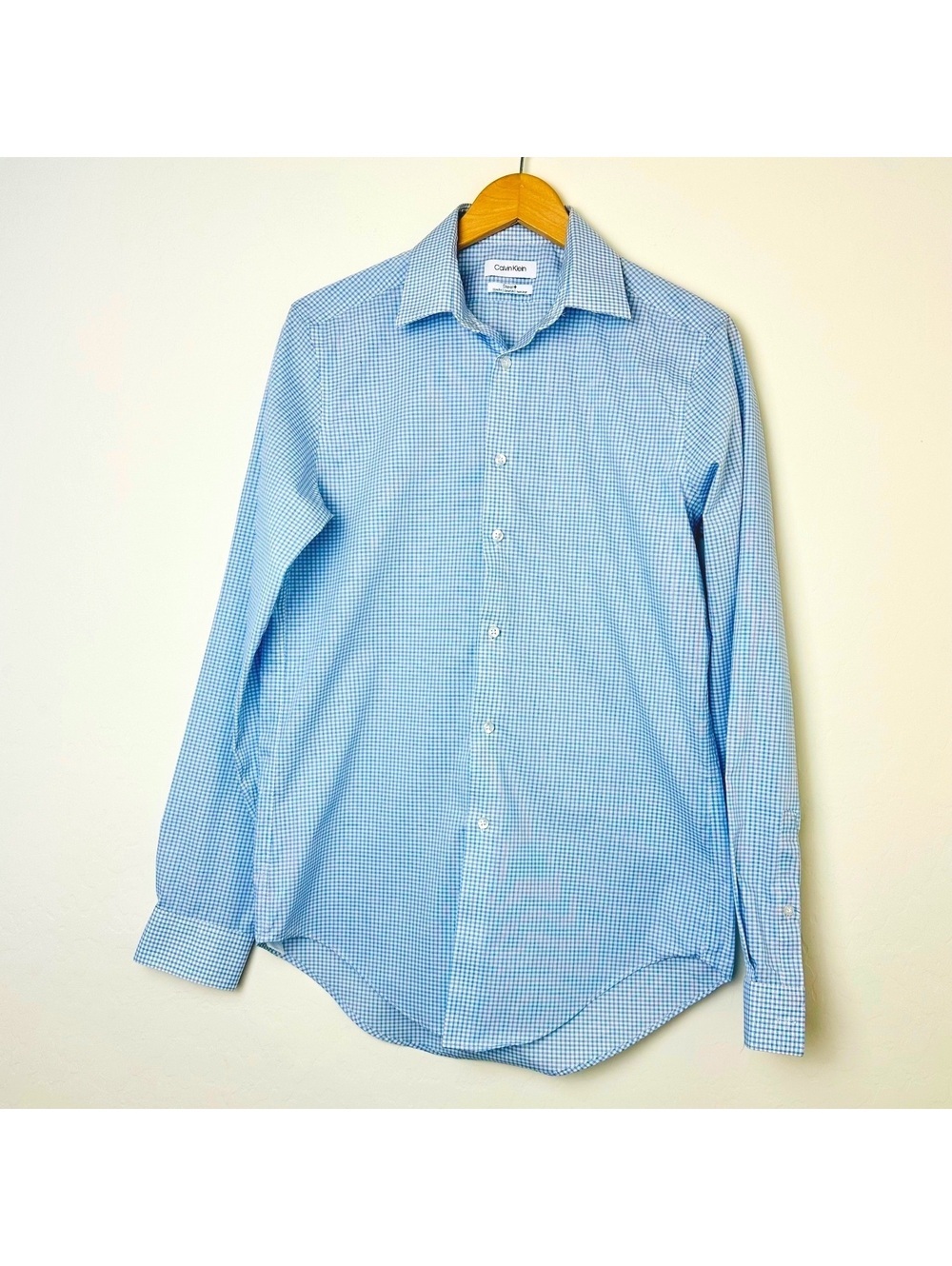 Calvin Klein Steel+ Slim Fit Stretch Non-Iron Men's Dress Shirt, Medium 15 34/35 - Picture 2 of 8